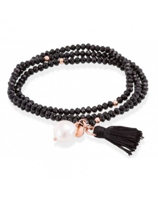 Pulsera ZEN Negro en plata...