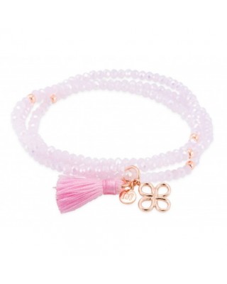 Pulsera ZEN Rosa en plata...