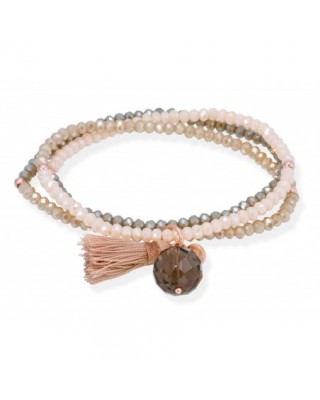 Pulsera ZEN Marrón en plata...