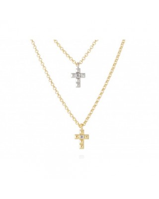 Collar doble de cruces con...