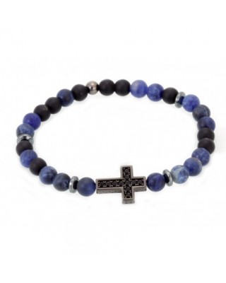 Pulsera TAO azul en plata...