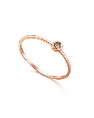 Anillo Solitario Oro Rosa...