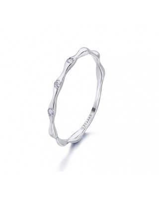 Anillo Bambu de Oro Blanco...
