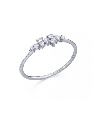 Anillo de oro blanco de 18k...