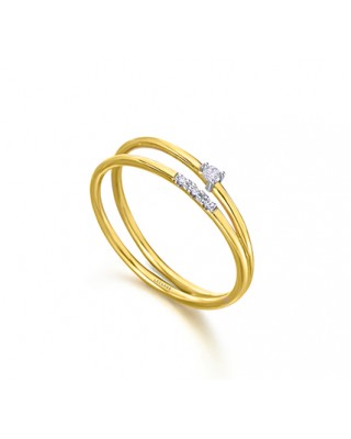 Anillo Doble de Oro de 18K...