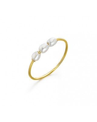 Anillo con tres perlas Rice...