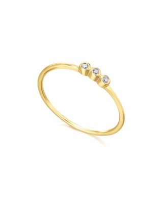 Anillo con 3 Diamantes,...
