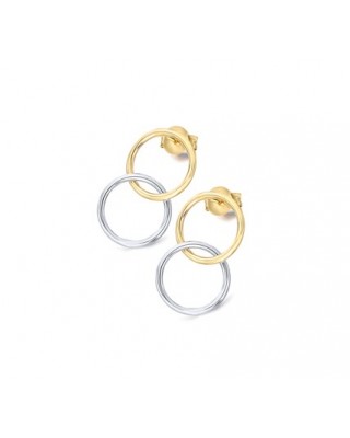 Aros Dobles de Oro Bicolor...